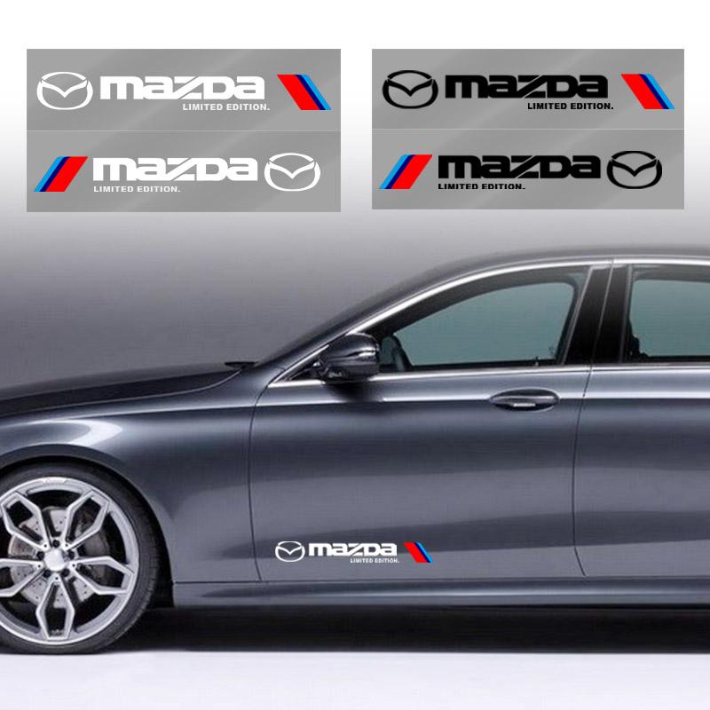 2pcs Car 3D Stickers Auto Side Body Sports Sticker Decals Car Accessories For Mazda 3 5 6 323 626 CX-3 CX-4 CX-5 CX-7 CX-9 Axela 6 RX8 7 MX3
