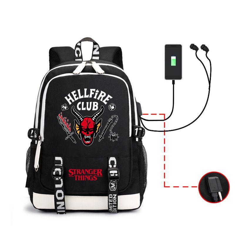Stranger Things Backpack For Students Lightweight And Durable With Usb Charging