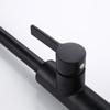 New Arrival Kitchen Faucet Swivel With Invisible Pull Out Nozzle Sprayer Gooseneck Pull Down Mixer Sink Tap in Matt Black