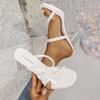 Fashion Elegant Upgraded Transparent Buckle High Heel Sandals Women's Outdoor Summer New Style Elegant Sexy Crystal Thick Heel Shoes