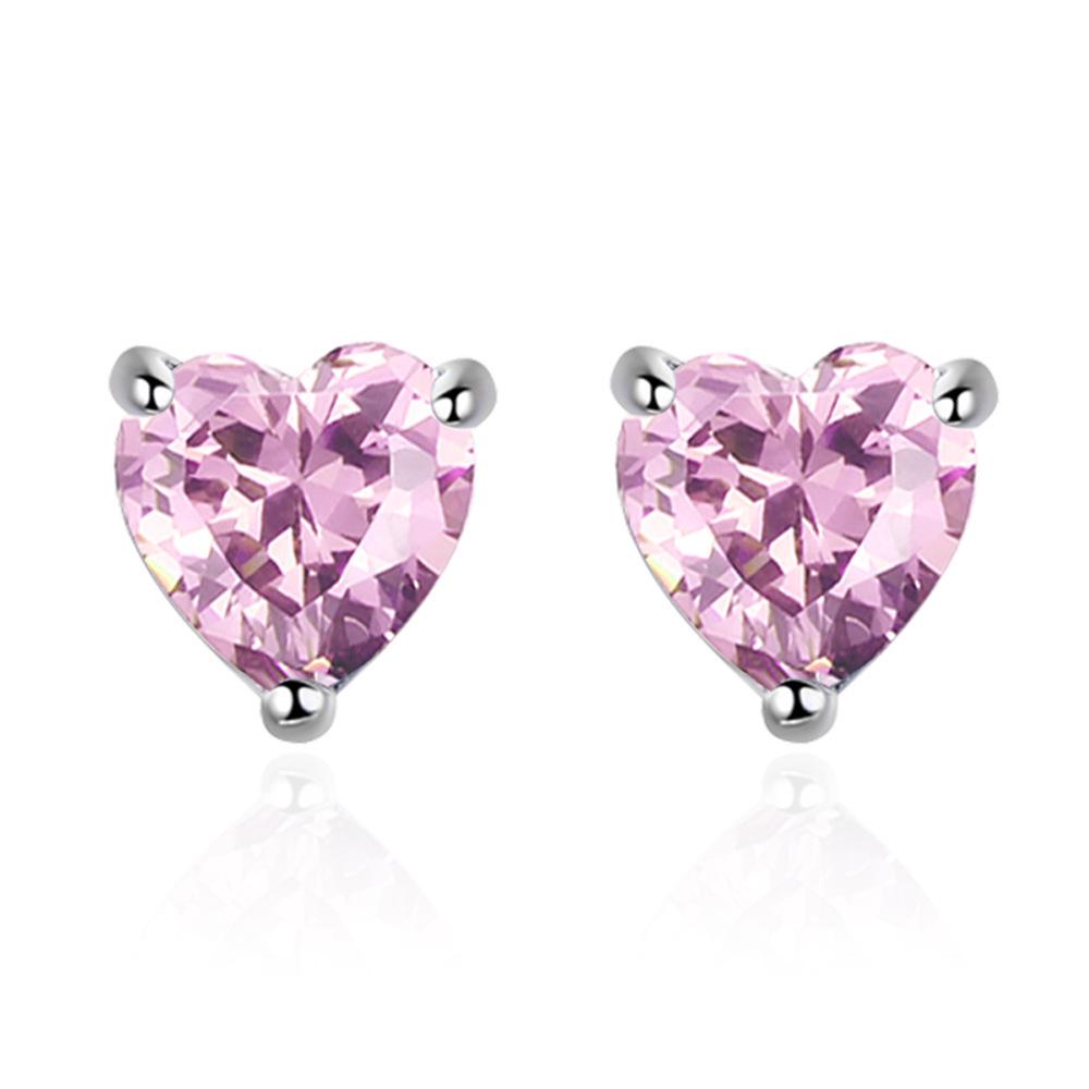 Small Heart Zirconia Stud Earrings for Girls - Simple, Cute, and Stylish Heart-Shaped Accessories