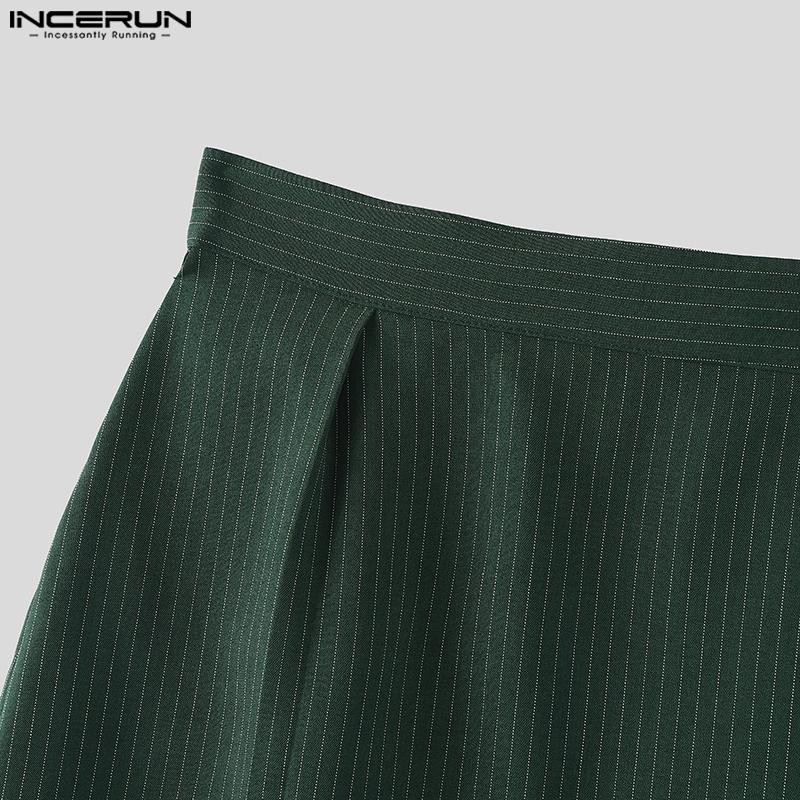 INCERUN Pánské sukně s vysokým pasem na knoflíky, dlouhé, ležérní, áčkového střihu, s rozparky, kilt