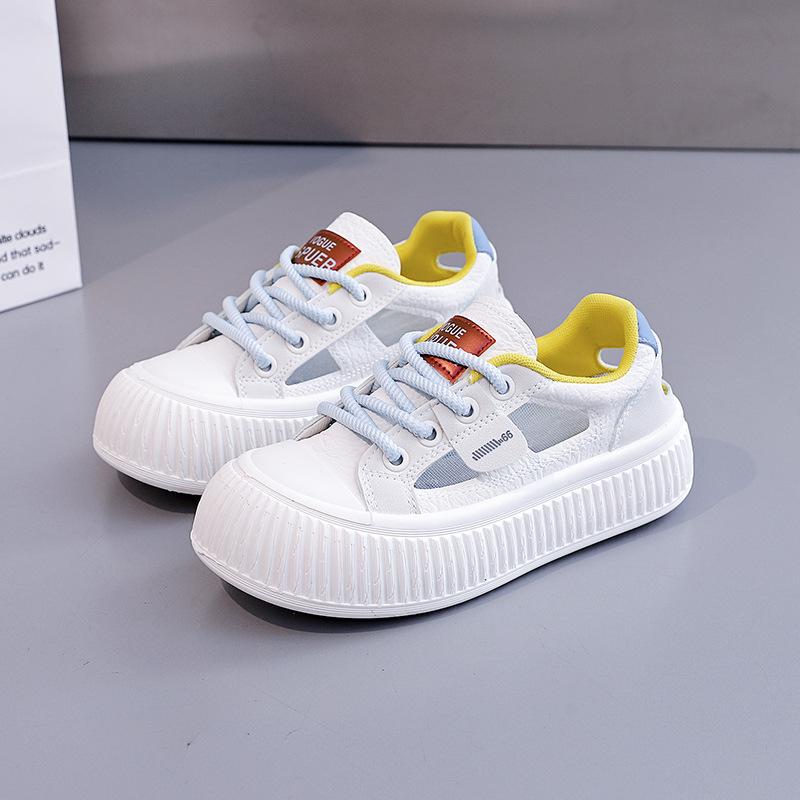 Platform sandals women's 2025 new summer baotou stepping on shit feeling hollow white shoes pregnant women sports shoes board shoes M63