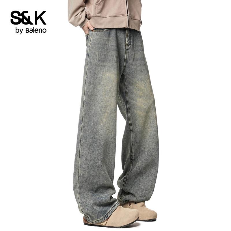 Baleno Men's S&K Series Loose Fit Straight Leg Jeans
