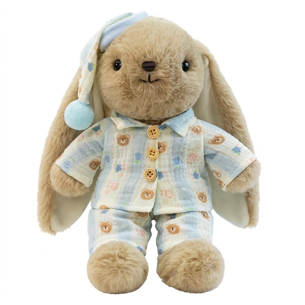 Plush Rabbits Toy Stuffed Animal with Changeable Clothes for Kids Emotional Support Birthday Gift