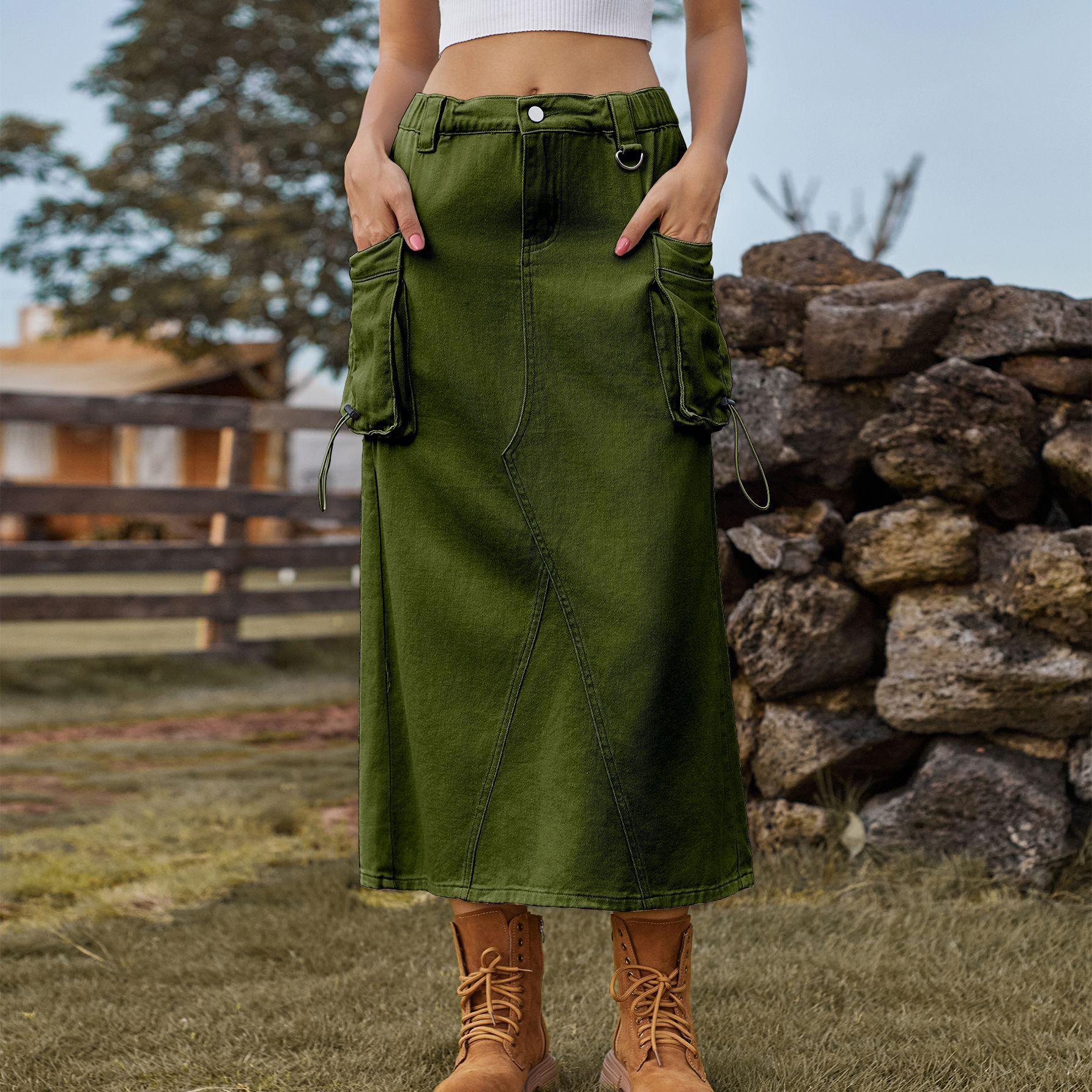 

YYFS женские винтажные модные повседневные джинсовые юбки весна-лето S