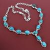 Tibetansk turkos halsband 925 sterlingsilver halsband justerbar kedja halsband anständiga smycken handgjort ädelstenshalsband gåvor till vän