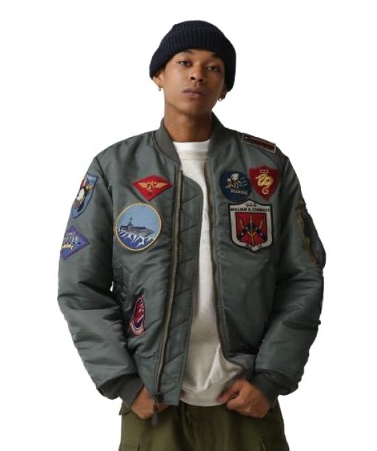 AVIREX TOP GUN CUSTOM 401 MA-1 Jacket, Men's XL, Sage, 783-4952031