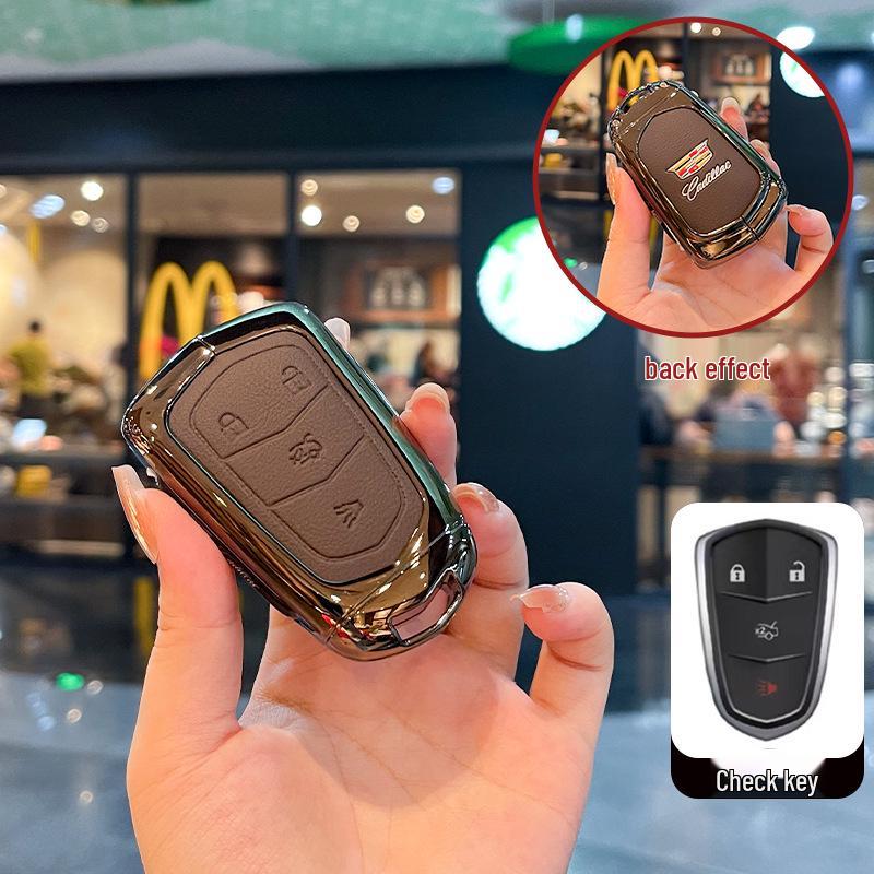 2025 Cadillac XT5 Key Case: Metal Leather Shell for CT5/CT4/CT6/XT4/GT4 Models