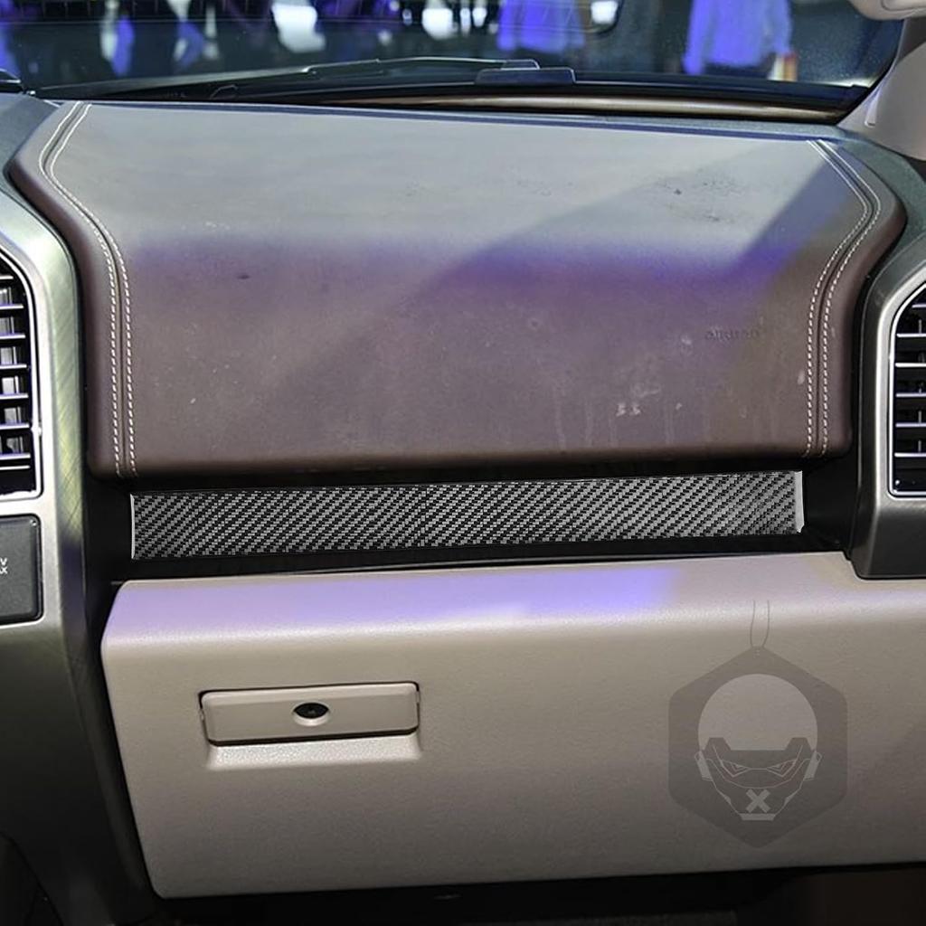for Ford F-150 Raptor 2017-2020 Accessories Glove Box Top Strip | Real Carbon Fiber, for Ford F150 F-150 Raptor 2017 2018 2019 2020, Interior Trim