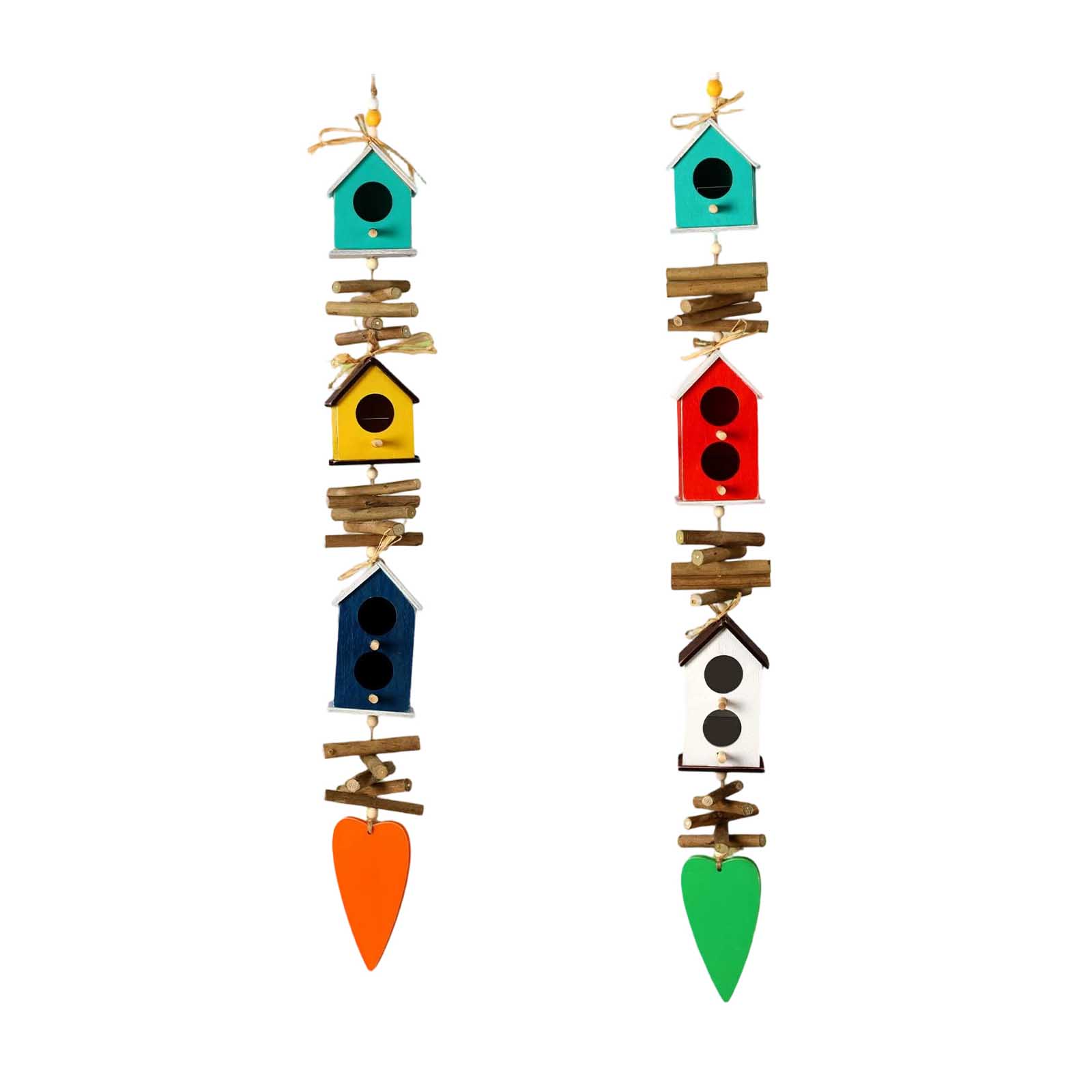 Olourful Birdhouse Bird Feeder Outdoor, Garden Village Wooden Bird Feeder For Cottages Outdoor Yard Garden Decoration