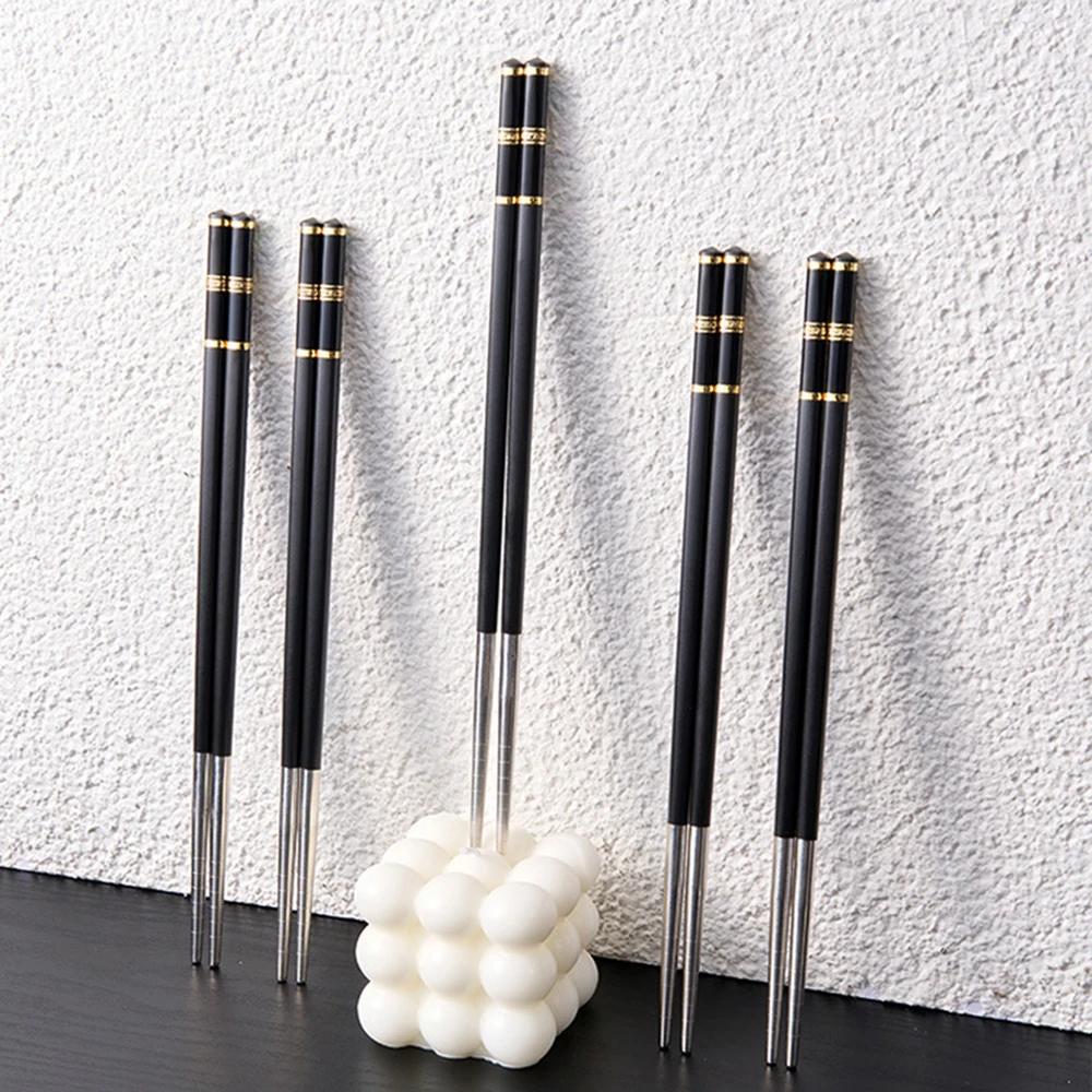 2-8 Pairs Alloy Chopstick Reusable Non-slip Sushi Food Chop Sticks Chopsticks Metal Chinese Chop Stick Tableware Kitchen Gadgets