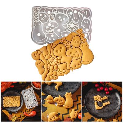 Kunststoff-Plätzchenformen, Cartoon-Halloween-Ausstechform, Keksform, Plätzchen-Dekorationswerkzeug, Fondant-Formen, spülmaschinenfest