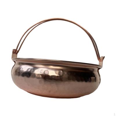 Koreański Garnek na Makaron Ramen, Miedziany Garnek Hotpot Kuty Młotkiem na Kuchenkę Indukcyjną, Garnek Indukcyjny, Garnek do Gotowania Zupy