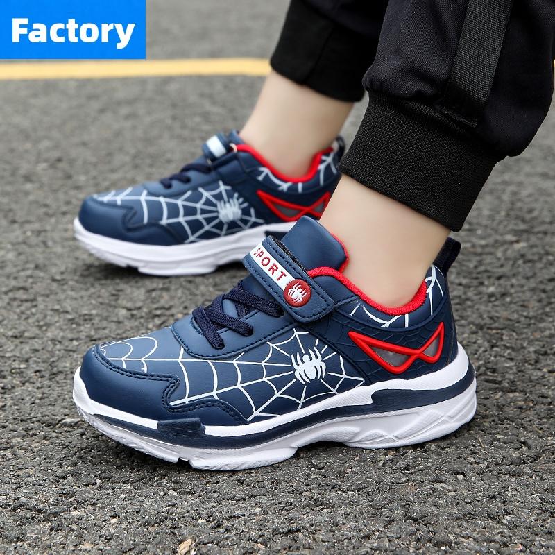 Kids Cartoon Spider Sneakers Boys Comfortable Sports Shoes Outdoor Non-slip Tennis Shoes Lightweight Casual Running Shoes
