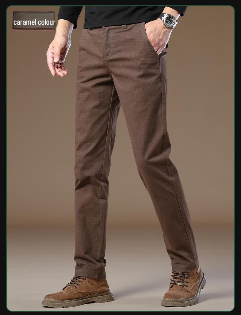 Herren 2025 Neue Herbst Slim Graue Freizeithose - High-End, Business Straight Fit, Plus Samt und Verdickt
