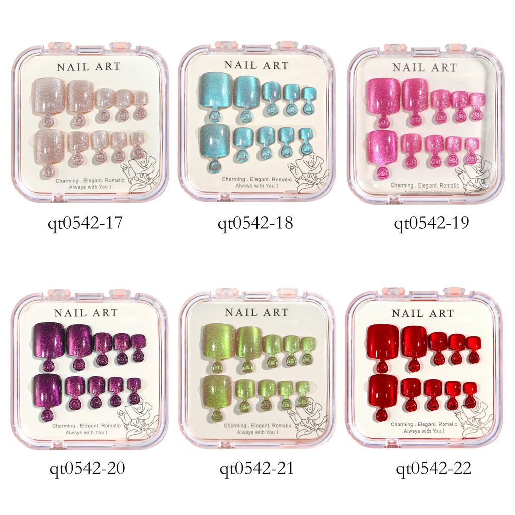 Hand-made Nails Wearing Nail Crystal Cat Eye Flash Drill Toenail Patch Wear Nail Feet Nail Art Fake Nail