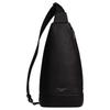 Dominic 18 Brand Logo Zipper Closure Refined Pebbled Leather Chest Bag Small Size Unisex Couple Size Black