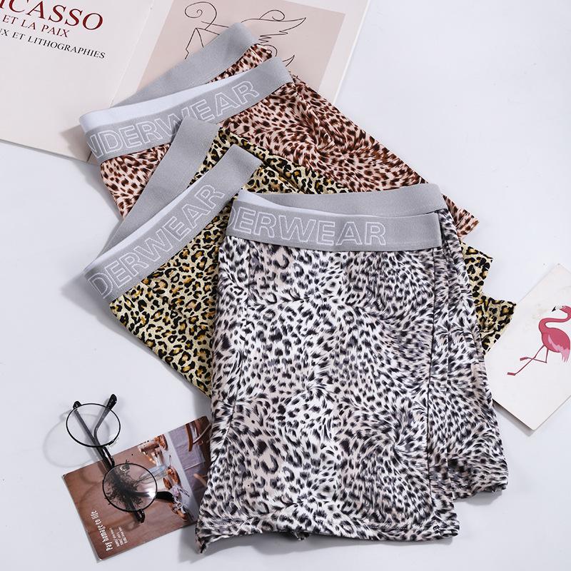 Men's Plus Size Leopard Print Underwear with Comfortable Wide Waistband