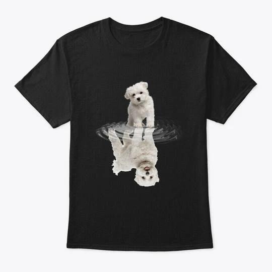 

Maltese Reflection Love Dog T shirt Made in the USA Size S to 5XL S