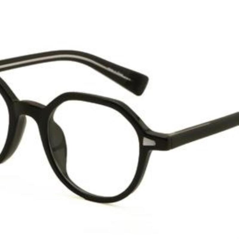 Men s and Women s Daily Polygonal Horn-Rimmed Glasses Frames G1247_Crystal Brown