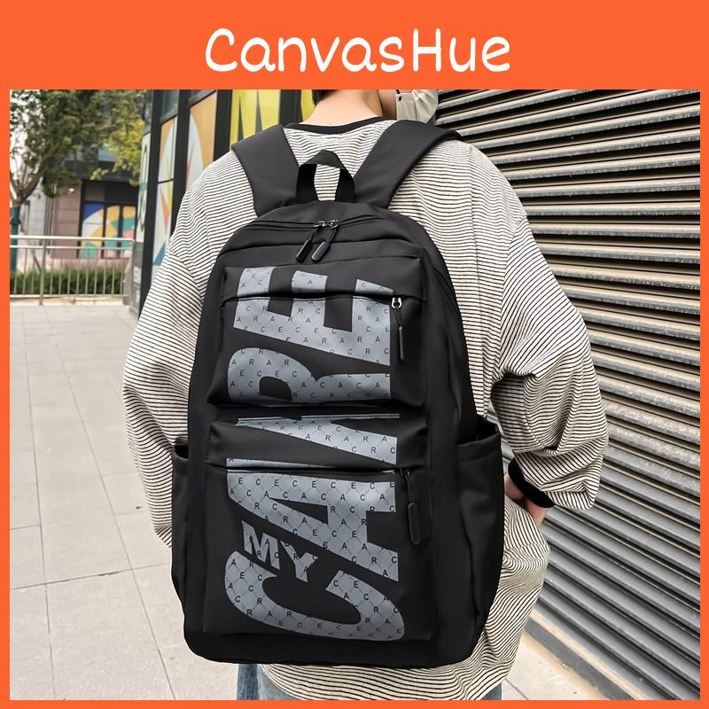 Pattern Simplified Letter Large Capacity Student Backpack For School Outdoor And