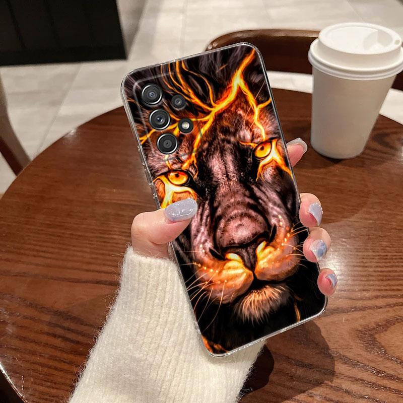Die Wolf Löwe Katze Klare Weiche Handyhülle Für Samsung Galaxy A56 A57 A37 A55 A54 A36 A35 A26 A25 A16 A17 A07 A52 A34 A73 A53 Hülle