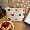 Travel Outdoor Makeup Storage New Red Yellow Black Striped Plush Clutch Cosmetic Bag Large Capacity Makeup Pouch Toiletries Bag