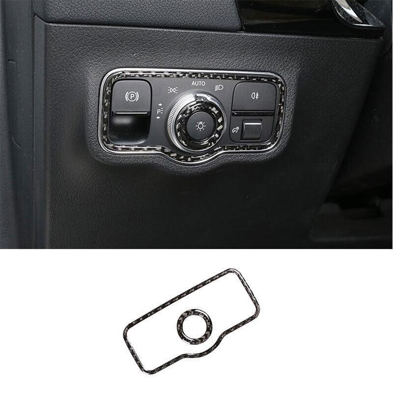 For Benz GLB W247 -22 Carbon Fiber Vinyl Headlight Switch Control Frame Trim