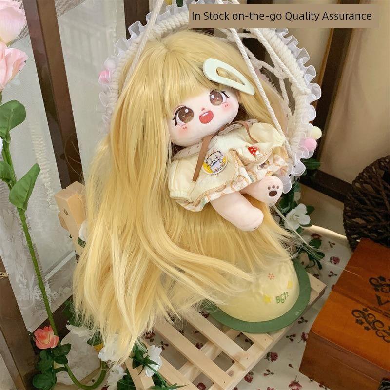 

Хлопковый парик для куклы 20 см, парик для куклы-девочки, мягкий шелк, детский цвет волос с градиентом, высокотемпературное волокно, длинный набор для завивки Straight blonde [seconds]]