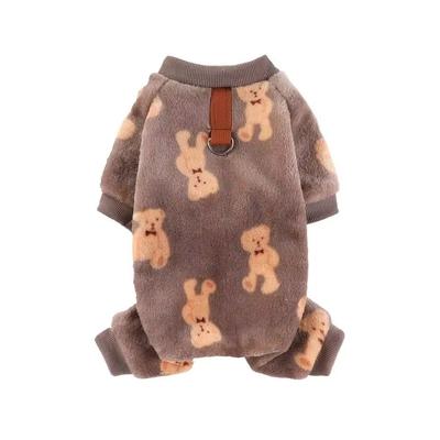 Winter Warm Dog Jumpsuit XS-4XL Fleece Pet Dog Clothes Bear Dinosaurs Chihuahua Poodle Pajamas Coat For Small Medium Dogs