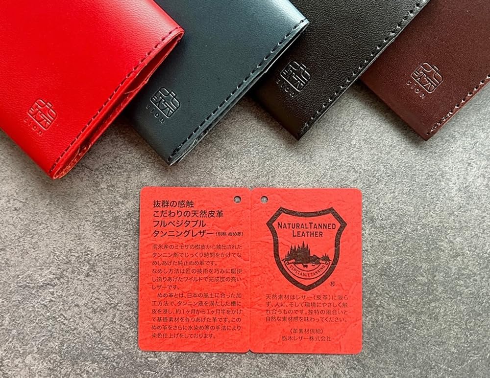 Slide Thumb Open Business Card Holder Thin 4mm Genuine Leather Can Be Removed In 1 Second Made In Japan Can Hold 50 Cards As a Present Gift [sion