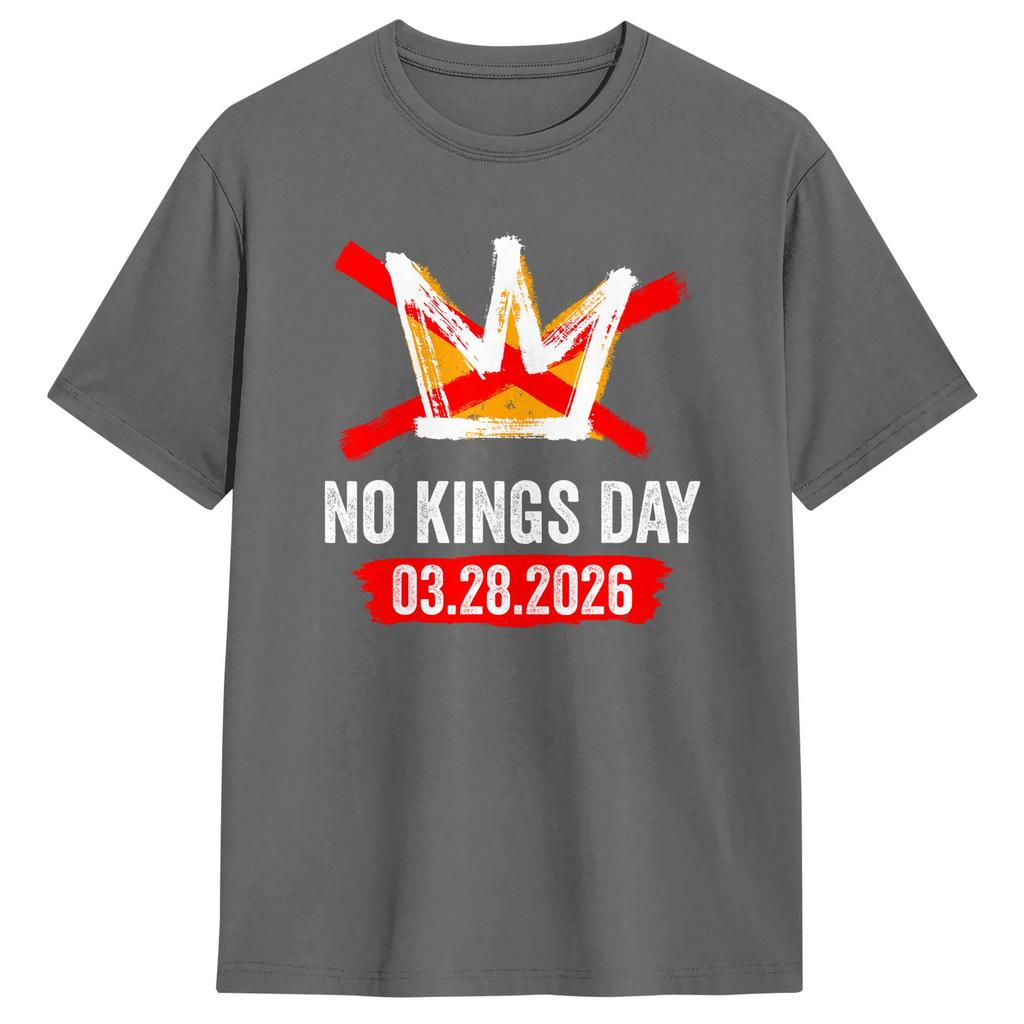 03 28 2026 No Kings Day Vintage Funny Mens T Shirts Leisure Tee Shirt Short Sleeve Crewneck TShirt Cotton New Arrival Clothing