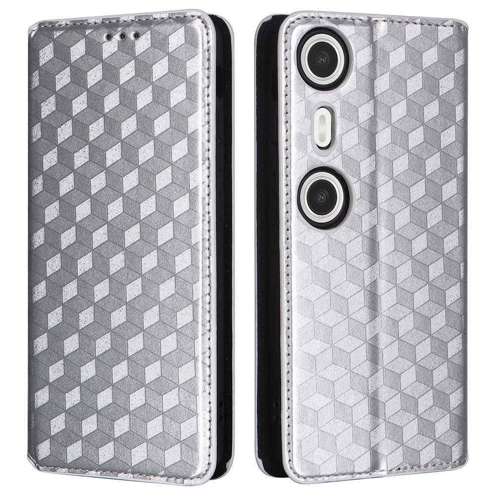 For XREAL Beam Pro Wallet Case Rhombus Imprinted Leather Phone Cover