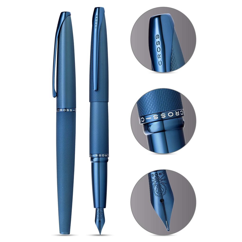 CROSS ATX Brushed Finish Dark Blue Fountain Pen Stainless Steel Nib (F-shape) N886-45FJ