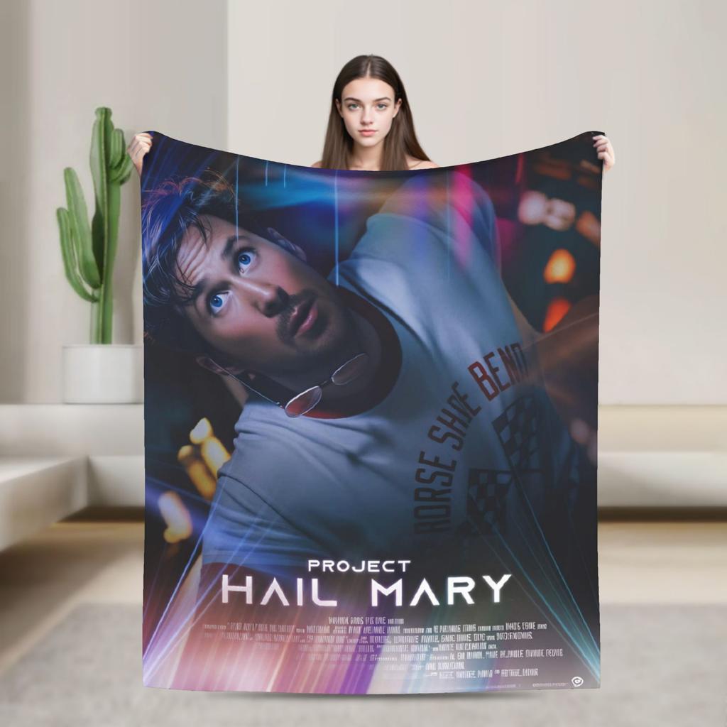 Project Hail Mary Poster Blanket Girls Flannel Bedding Throws For Living Room Soft Comfy Custom Quality Bedspread Gift Idea