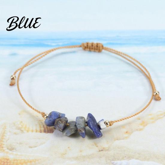Vibrant Crystal Bracelet Gemstone Women Men Adjustable Braided Boho String