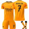 Dětský Fotbalový Dres Real Madrid Ronaldo Sada Žlutý Tréninkový Zápasový Sportovní Oblečení
