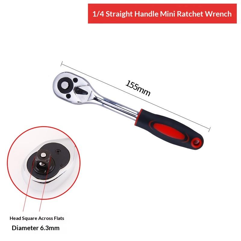 1/4 3/8 1/2 Inch Ratchet Wrench 24 Tooth Drive Ratchet Socket Wrench Tool Multifunction DIY Hand Tool Ratchet Handle Wrench