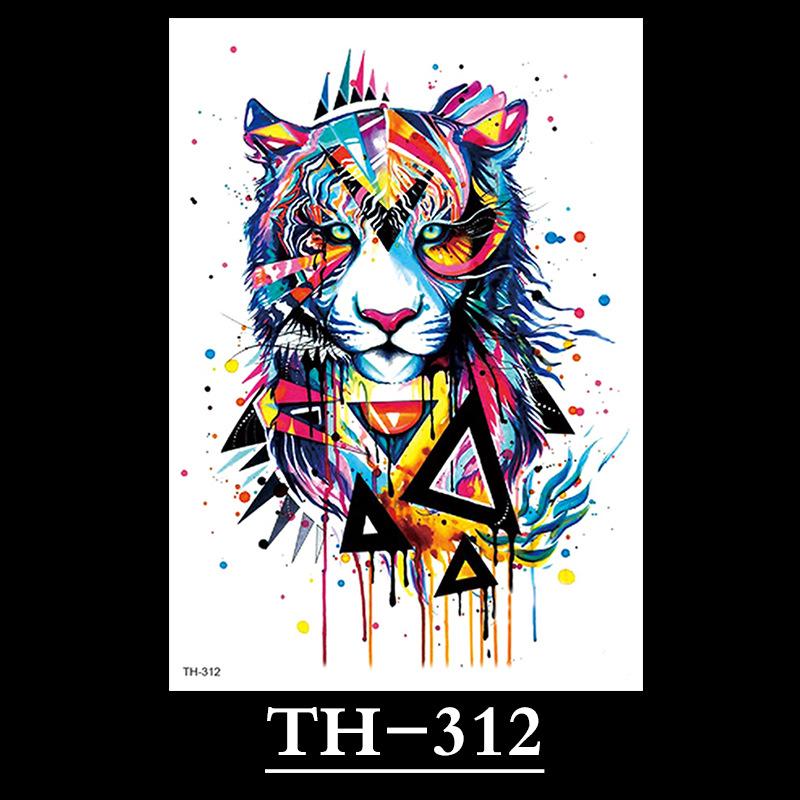 Animal Tattoo Sticker, Liger Tattoo Sticker, Half Arm Waterproof Tattoo Sticker, Large Picture Temporary Sticker Tattoo