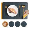 Lelejia Two-Tone Square Leather Placemat Set