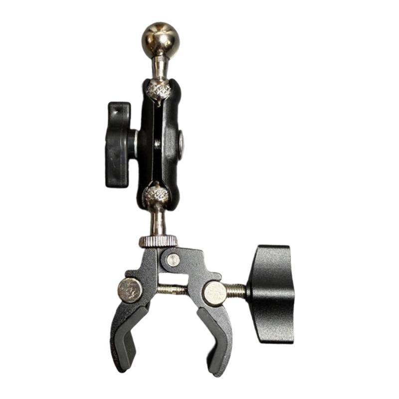 Aluminum Clamp With Double Ball Head Clamp 1/4inch Threaded Video Mount for Action Camera Monitor LED Light Accessories