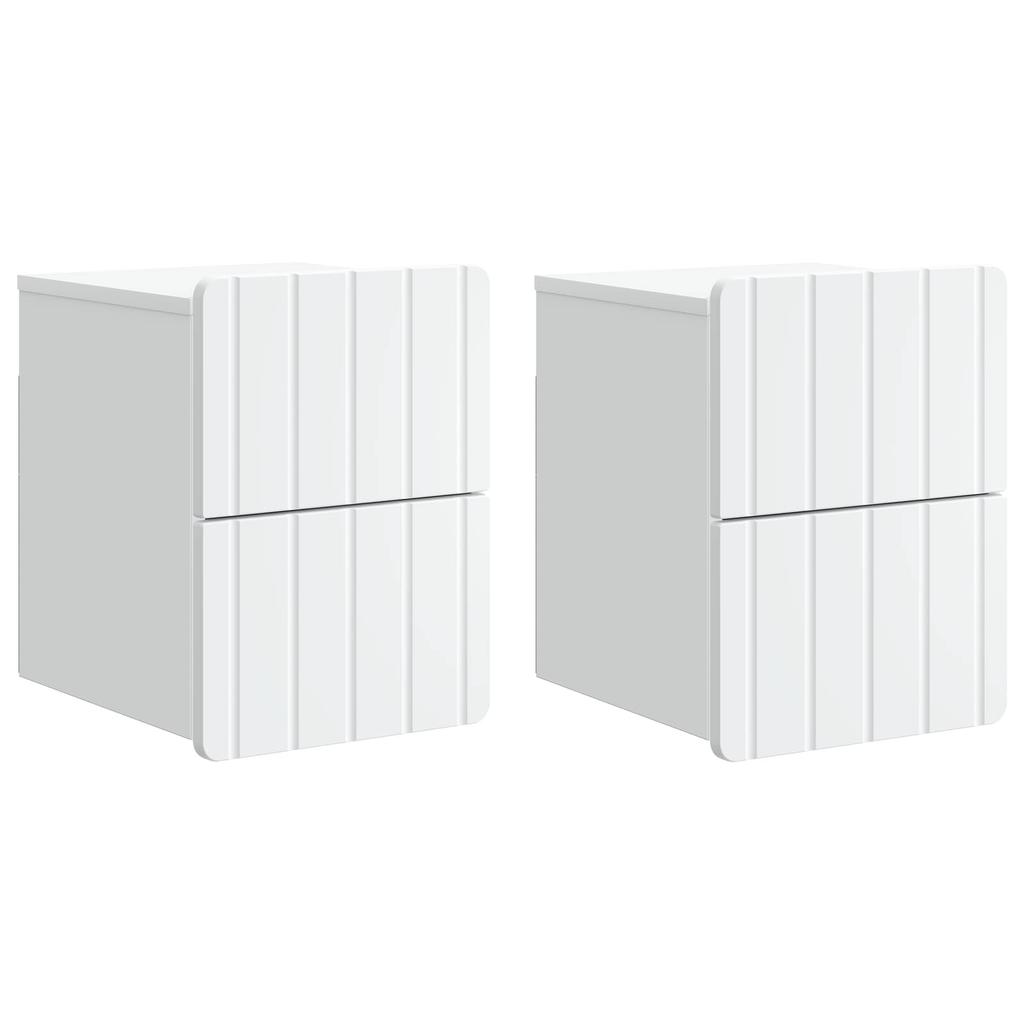 Wall Mounted Nightstand 2 pcs White 33 x 34.5 x 43 cm