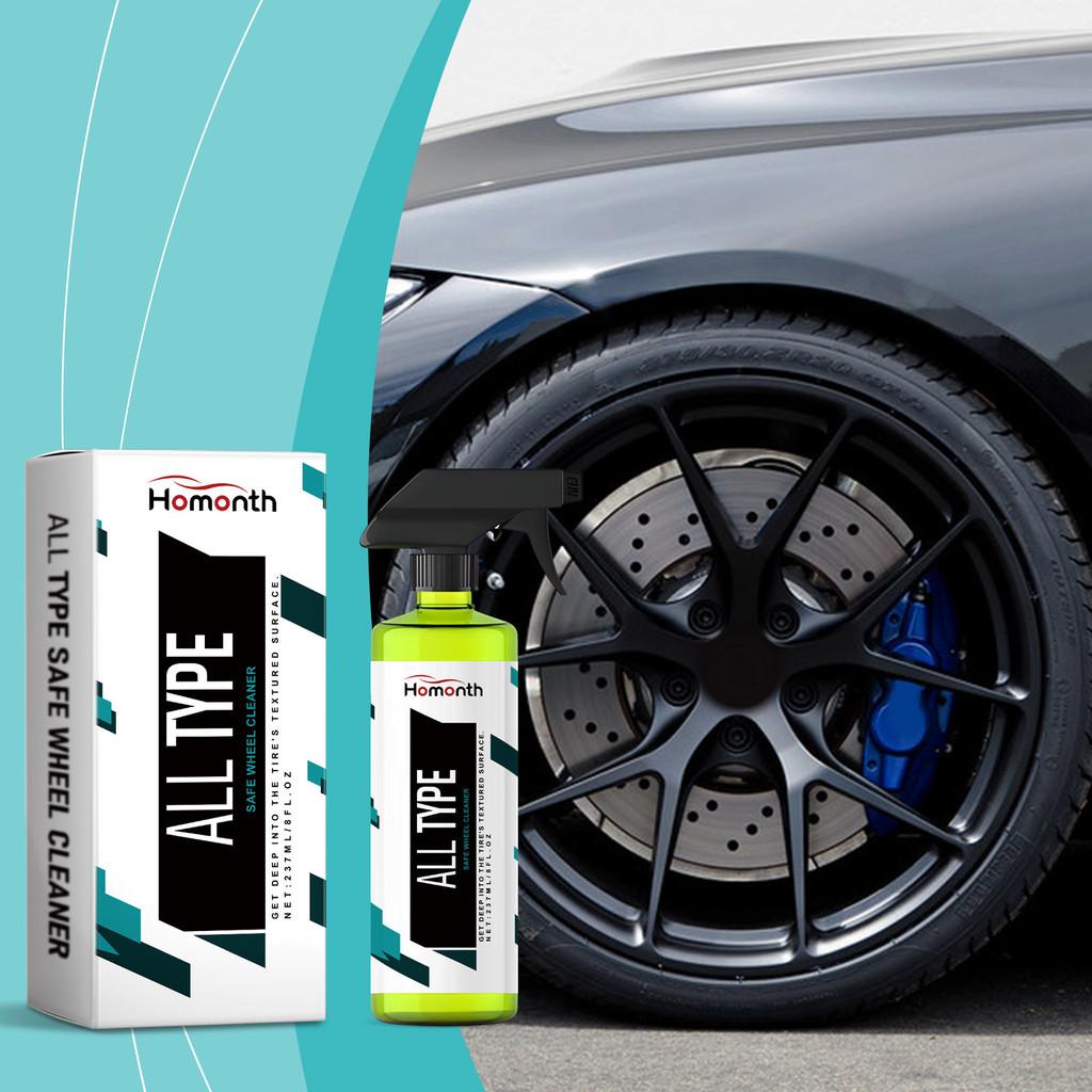 Homonth Tous Types Nettoyant Jantes Mousse Solution Nettoyante Premium Pneus Voiture 237ml