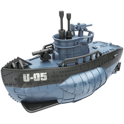 Doyusha Deformed Plastic Model Series Military Submarine with Combatant Figure Plastic Model U-05 (Blue) Pre-Colored DPM-SbM-1