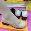 New Low-heeled Soft Leather Autumn Soft Leather Soft Sole Round Head Deep-mouth Flat-heeled Single Shoes