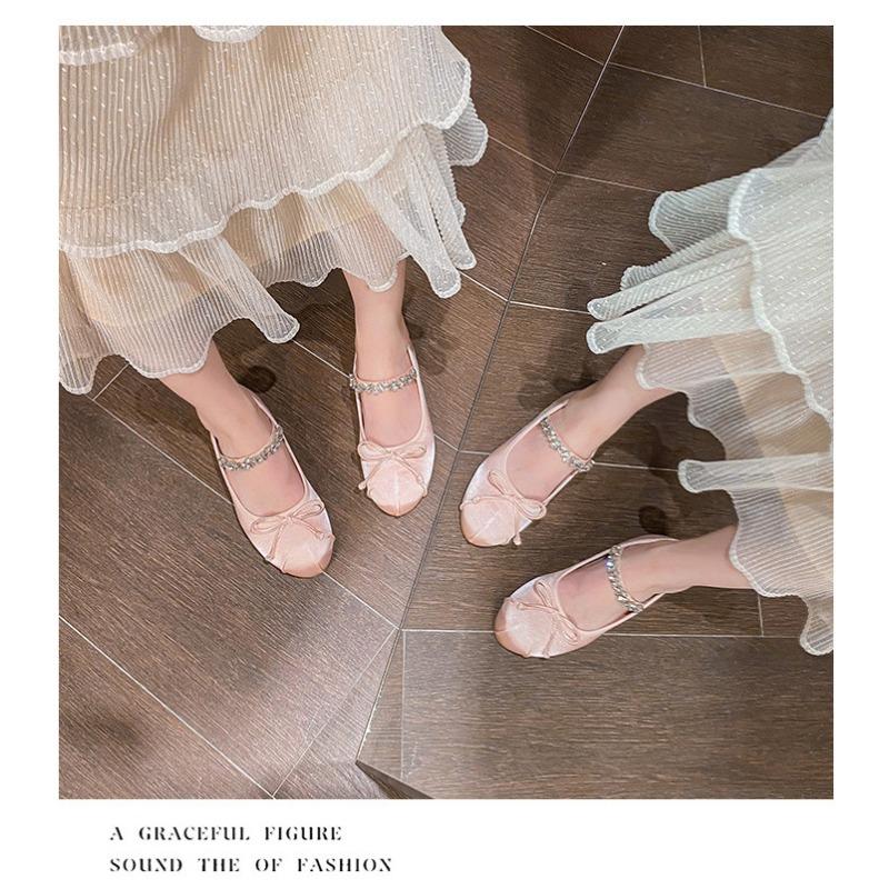 Strass Mary Janes Schuhe für Damen Ballerinas Glänzend Elegant Designer Schuhe Damen Satin Slipper Loafer Schuhe