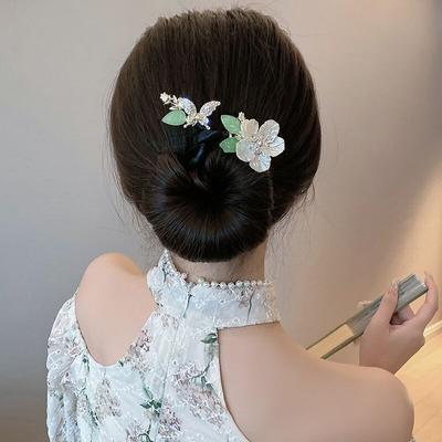 Mode Elegante Schmetterling Blume Hochsteckfrisur Haar Zubehör für Frauen Geschenk Retro Luxus Fauler Mann Binden Haar Stick Kopfbedeckungen MomTiara