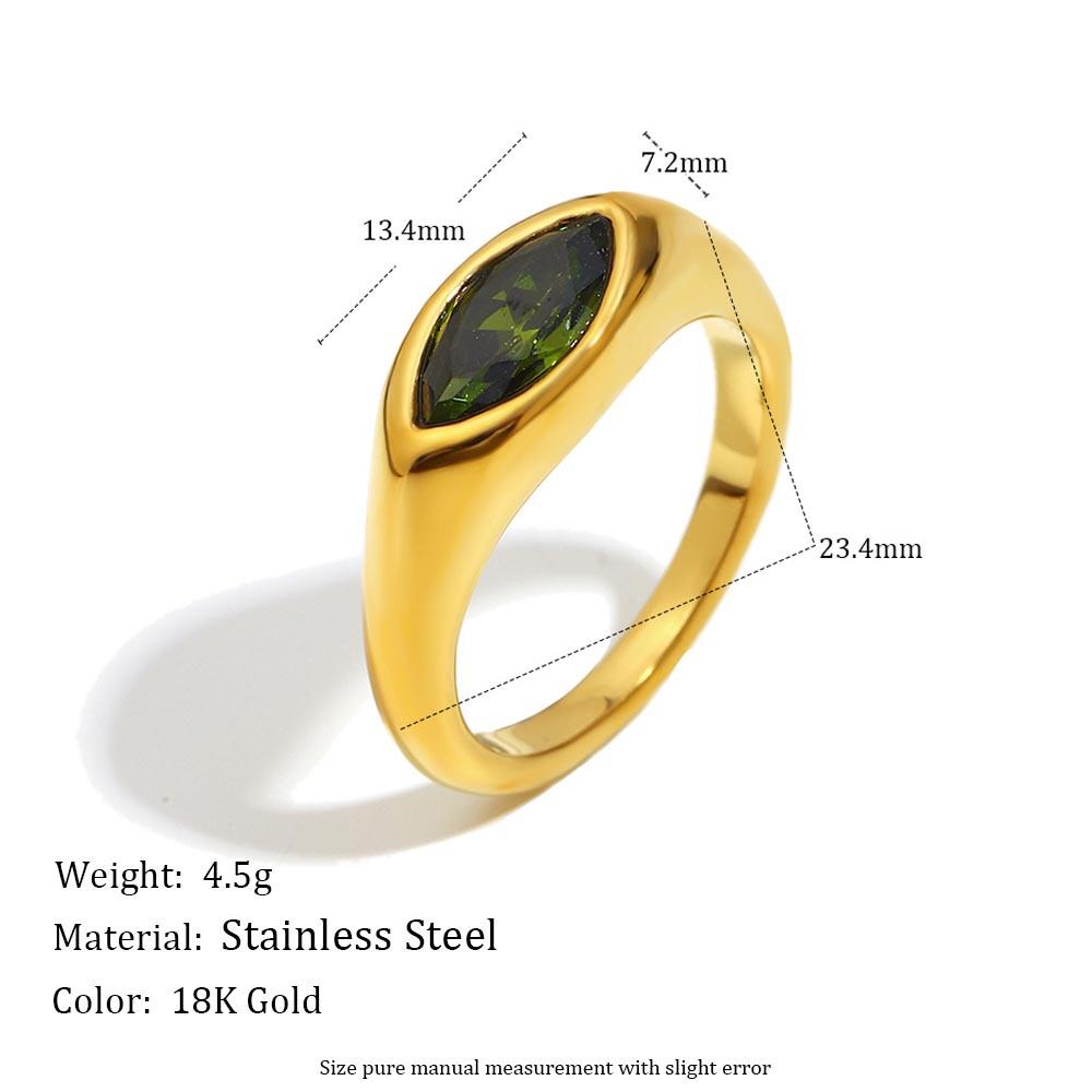 MamacitaSlay 316L Stainless Steel Zircon Ring Waterproof 18K Gold Plated Jewelry Women's Classic Elegant Ring High Quality Gifts