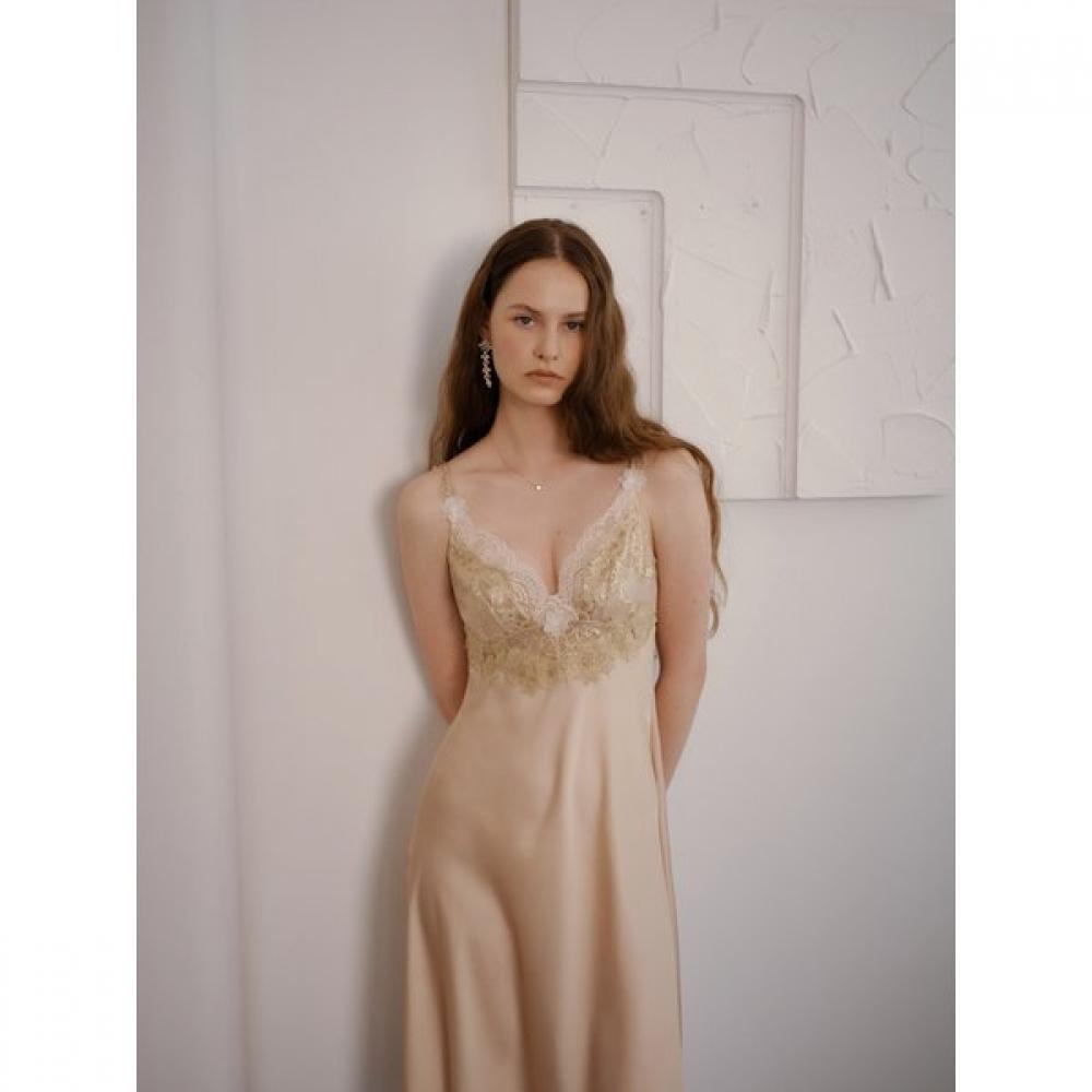 Venus Gold Lace Full Slip 26ss Orhwa Premium Lingerie[ofsp001]